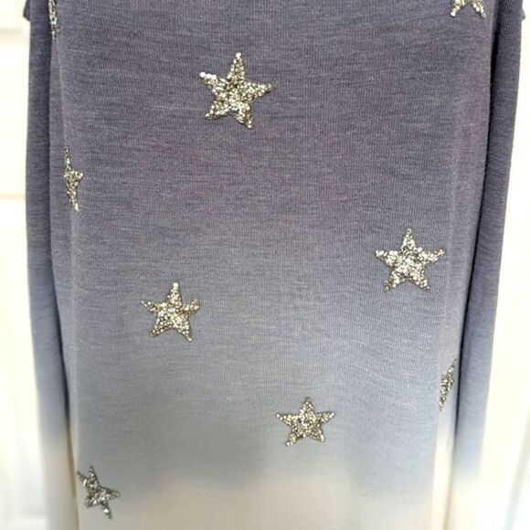 NWOT Women's INC International Concepts Ombre Silver Stars Cold Shoulder Sweater - Picture 5 of 15